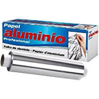 Papel aluminio cocina 【40cm x 200m 13 micras】gran maleabilidad sin roturas- rollo profesional ideal para dispensador…